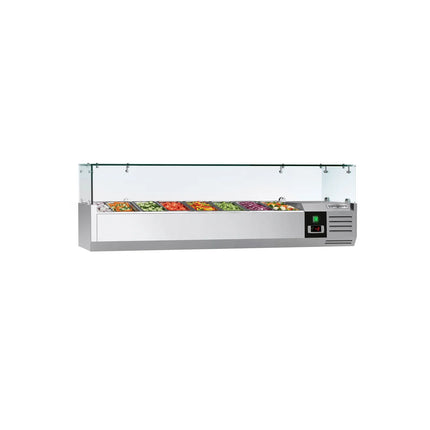 GGM Gastro Countertop Prep Well / Refrigerated Topping Unit PREMIUM - 1600x335mm - 7x GN 1/4