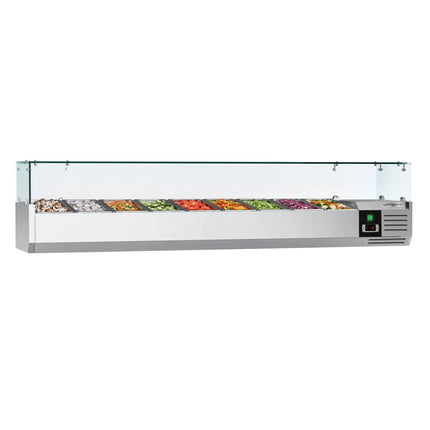 GGM Gastro Countertop Prep Well / Refrigerated Topping Unit PREMIUM - 1800x335mm - 8x GN 1/4
