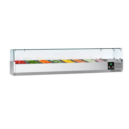 GGM Gastro Countertop Prep Well / Refrigerated Topping Unit PREMIUM - 1800x395mm - 8x GN 1/3