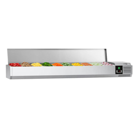 GGM Gastro Countertop Prep Well / Refrigerated Topping Unit PREMIUM - 2000x281/335mm - 10x GN 1/4
