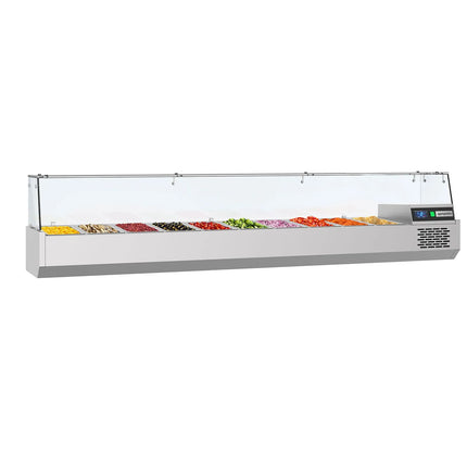 GGM Gastro Countertop Prep Well / Refrigerated Topping Unit PREMIUM - 2150x460mm - 10x GN 1/3