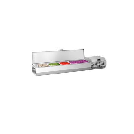 GGM Gastro Countertop Prep Well / Refrigerated Topping Unit PREMIUM PLUS - 1328x353mm - 5x GN 1/4