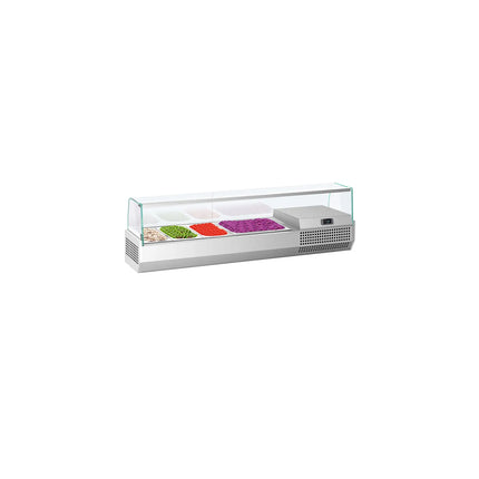 GGM Gastro Countertop Prep Well / Refrigerated Topping Unit PREMIUM PLUS - 1328x450mm - 5x GN 1/4