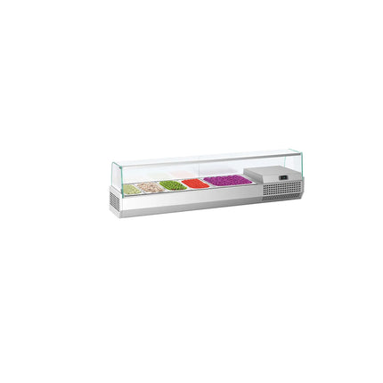 GGM Gastro Countertop Prep Well / Refrigerated Topping Unit PREMIUM PLUS - 1493x353mm - 6x GN 1/4