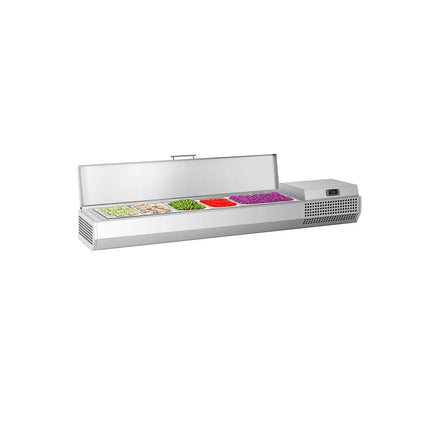 GGM Gastro Countertop Prep Well / Refrigerated Topping Unit PREMIUM PLUS - 1493x353mm - 6x GN 1/4