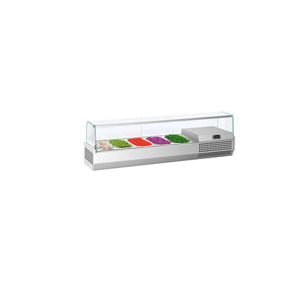 GGM Gastro Countertop Prep Well / Refrigerated Topping Unit PREMIUM PLUS - 1493x413mm - 5x GN 1/3