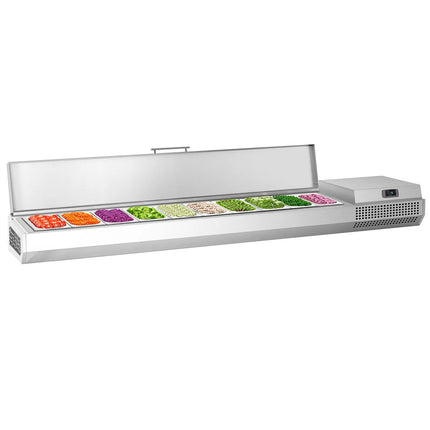 GGM Gastro Countertop Prep Well / Refrigerated Topping Unit PREMIUM PLUS - 2300x413mm - 10x GN 1/3