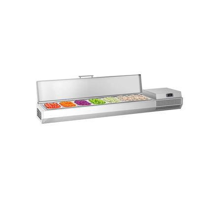 GGM Gastro Countertop Prep Well / Refrigerated Topping Unit PREMIUM PLUS - 1733x353mm - 7x GN 1/4