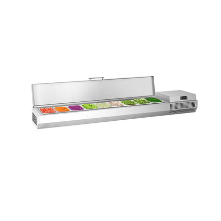 GGM Gastro Countertop Prep Well / Refrigerated Topping Unit PREMIUM PLUS - 1976x353mm - 9x GN 1/4