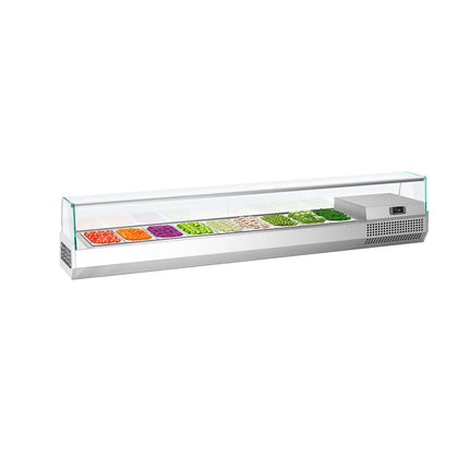 GGM Gastro Countertop Prep Well / Refrigerated Topping Unit PREMIUM PLUS - 1976x353mm - 9x GN 1/4