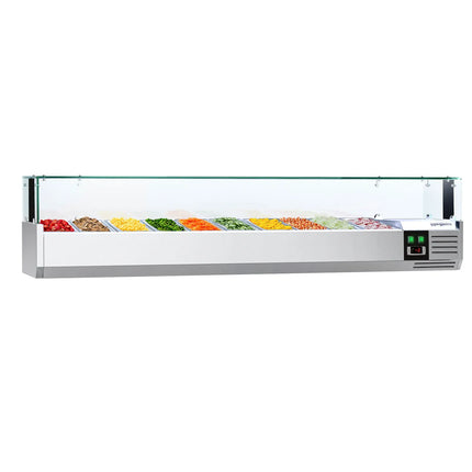 GGM Gastro Countertop Prep Well / Refrigerated Topping Unit PREMIUM - with LED Lighting - 2000x335mm - 10x GN 1/4