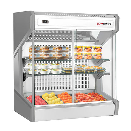 GGM Gastro Countertop refrigerated display case - 220L - 1003mm - Double glazing - with 2 glass shelves - 2 rear sliding glass doors - for 5x GN 1/3