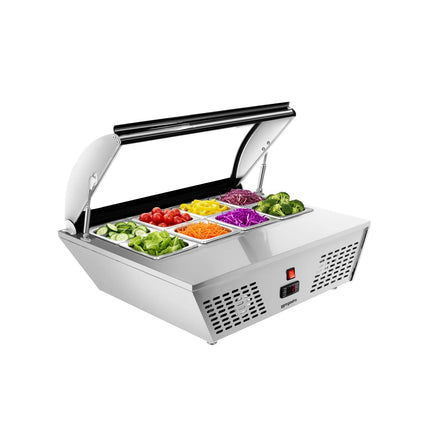 GGM Gastro Countertop refrigerated display case - 67L - 765mm - Double glazing - square - for 8x GN 1/6 or 4x GN 1/3