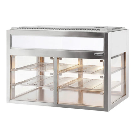 GGM Gastro Countertop refrigerated display case Self-Service - 350L - 1400mm - Double glazing - square - with 2 shelves - rear sliding doors