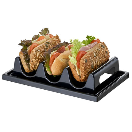 GGM Gastro Countertop Snack Display Stand - with 3 Trays - Polystyrene - Black