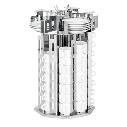 GGM Gastro Cup & Saucer Dispenser - rotating - Stainless Steel