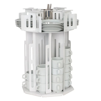 GGM Gastro Cup & Saucer Dispenser - rotating - White - Stainless Steel