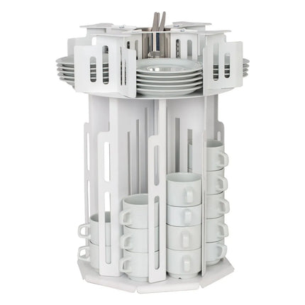 GGM Gastro Cup & Saucer Dispenser - rotating - White - Stainless Steel