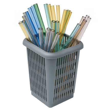 GGM Gastro Cutlery Basket - 105x105x140mm - Grey - for up to 50 glass drinking straws