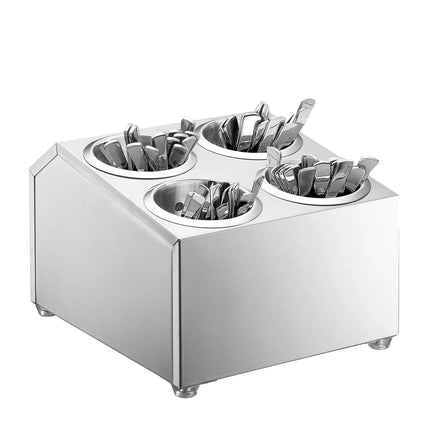 GGM Gastro Cutlery Cylinder Holder - 265x305mm - Height: 200mm - Stainless steel - for 4 cutlery holders