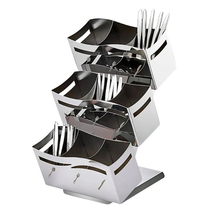 GGM Gastro Cutlery Pot Holder - 230x350mm - Height: 515mm - Stainless steel - with 3x 3 shelves - with 9 compartments