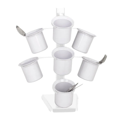GGM Gastro Cutlery Tray - Ø 100mm - Stainless steel - with 7 compartments - White