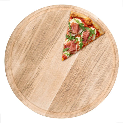 GGM Gastro Đĩa Pizza Phẳng - Gỗ - Ø420mm - Có Rãnh Hứng Nước