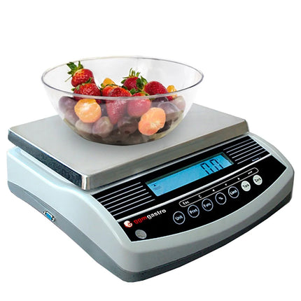 GGM Gastro Digital Kitchen Scale / Trade Approved Scale - Capacity: 6kg - Graduation: 2g - Platform: 300x235mm - IP44 Waterproof