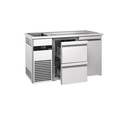 GGM Gastro Direct Draw Beer Dispenser / Kegerator PREMIUM - 1550x700mm - 1 Door & 2 Drawers