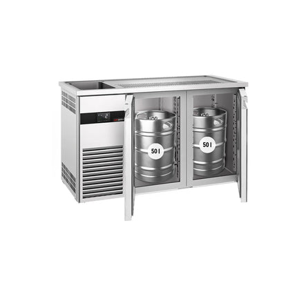 GGM Gastro Direct Draw Beer Dispenser / Kegerator PREMIUM - 1550x700mm - Double Doors