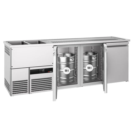 GGM Gastro Direct Draw Beer Dispenser / Kegerator PREMIUM - 2500x700mm - Triple Doors