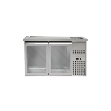 GGM Gastro Direct Draw Beer Dispenser / Kegerator PREMIUM PLUS - 1550x700mm - Double Glass Doors