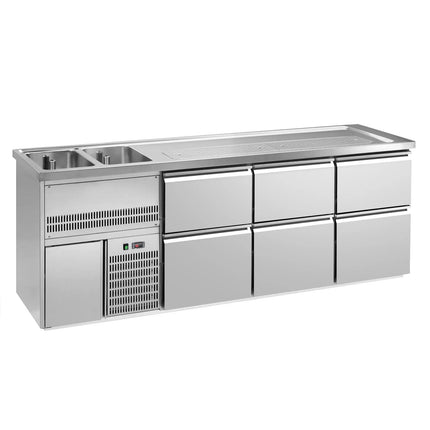 GGM Gastro Direct Draw Beer Dispenser / Kegerator PREMIUM PLUS- 2500x700mm - with 6 drawers