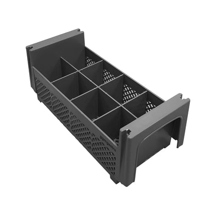 GGM Gastro Dishwasher Cutlery Basket - 8 Compartments - 450x193x184mm - Grey