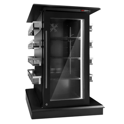 GGM Gastro Display Fridge - 820mm - 110 Litres - with 1 hinged glass door - LED lighting - digital controller with temperature display - Temperature range 2 to 12 °C