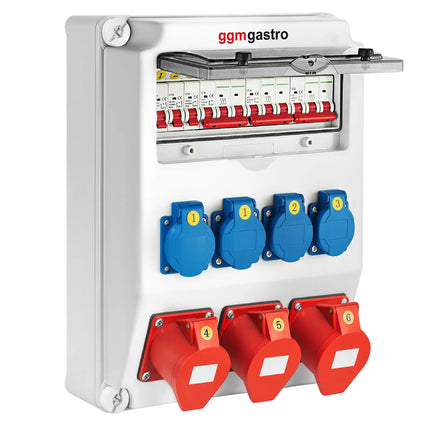 GGM Gastro Distribution Box - 4x 13A, 2x 32A & 1x 32A Sockets