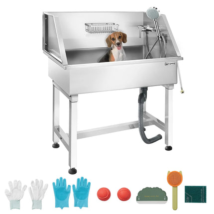 GGM Gastro Dog Bath - with Taps and Mixers & anti-slip mat
