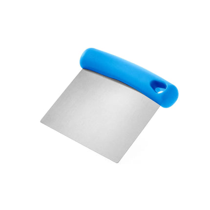GGM Gastro Dough Scraper - Flexible Stainless Steel Blade - 80x115mm - Blue - Plastic Handle