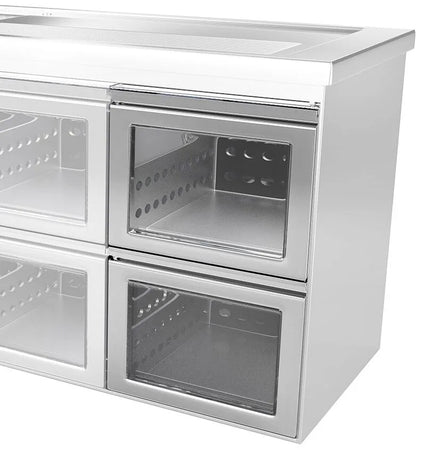 GGM Gastro Drawer kit - Glass front, Stainless steel - 540x610x860mm - for BRF & BLF series - 1/2 & 1/2 split