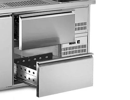 GGM Gastro Drawer kit - Stainless steel - 550x550x800mm - GN 1/2 - 2 drawers; for Refrigerated Beer Counter; suitable for BA series; for BRA & BLA series