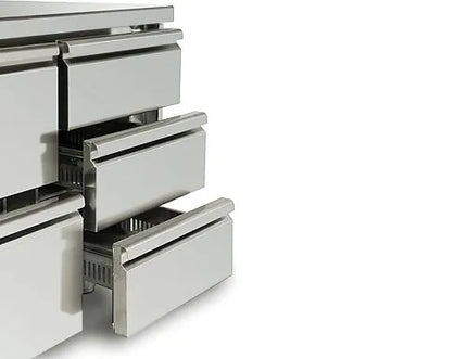 GGM Gastro Drawer kit - Stainless steel - 560x612.8x805mm - for Refrigerated Beer Counter, BA series - 3 drawers, 1/3 split