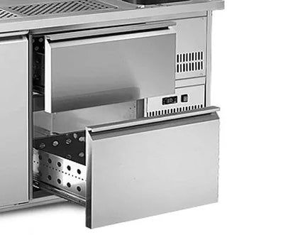 GGM Gastro Drawer kit - Stainless steel - 560x613x805mm - GN 1/1 - for Refrigerated Beer Counter - 1x 2/5 & 1x 3/5 drawers - for BA series