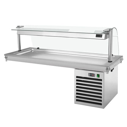 GGM Gastro Drop-In Cold Plate - 1785mm - +2 to +8°C - 5x GN 1/1 - 700W - with glass sneeze guard