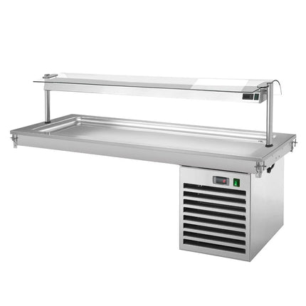 GGM Gastro Drop-In Cold Plate - 1785mm - +2 to +8°C - 5x GN 1/1 - 700W - with glass sneeze guard