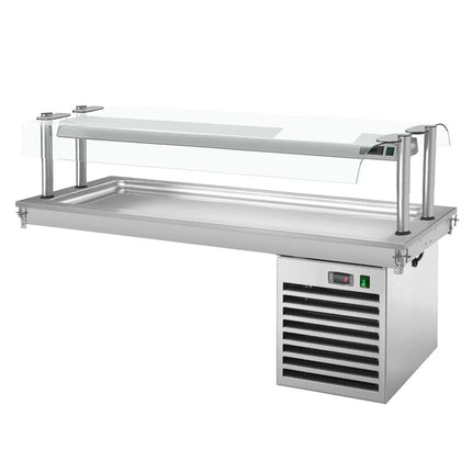 GGM Gastro Drop-In Cold Plate - 1800mm - +2 to +8°C - 5x GN 1/1 - 700W - with glass sneeze guard
