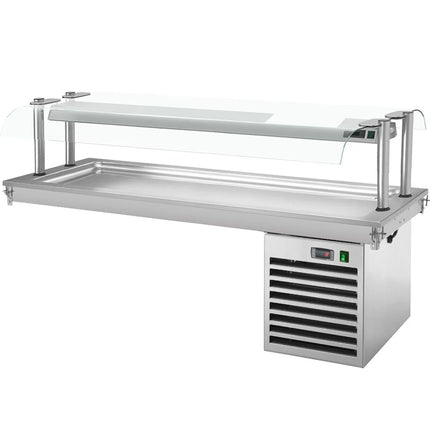 GGM Gastro Drop-In Cold Plate - 2100mm - +2 to +8°C - 6x GN 1/1 - 700W - with glass sneeze guard