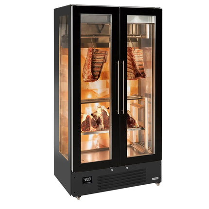 GGM Gastro Dry Ageing Fridge - 1000x695mm - with 2 glass doors - Black