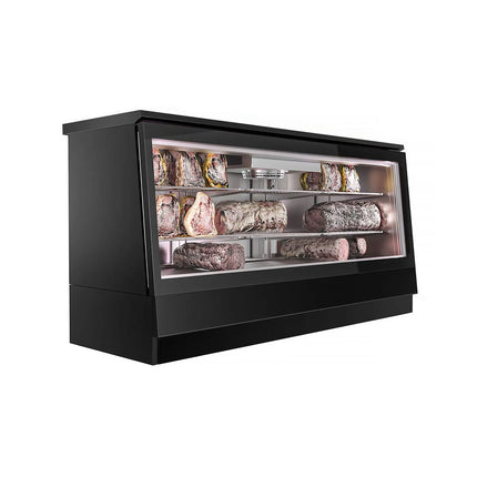 GGM Gastro Dry Ageing Fridge - 2011x740mm - with 2 glass doors - Black