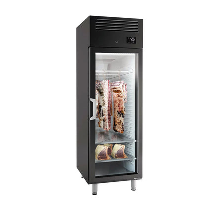 GGM Gastro Dry Ageing Fridge - 687x868mm - with 1 glass door - Black