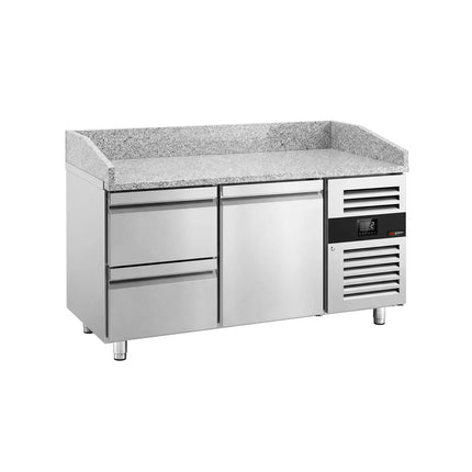 GGM Gastro ECO pizza refrigerated counter - 1500x800mm - with 1 door & 2 drawers